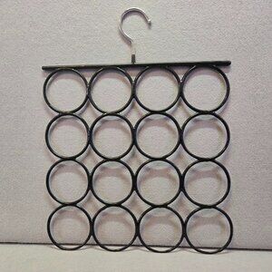 Scarf/Belt/Tie Hanger, 13" W X 17" T, 3" diameter circles, metal, plastic coated